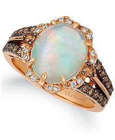 Opal (2-1/5 ct. t.w.) &  Diamond (5/8 ct. t.w.) Statement Ring in 14k Rose Gold