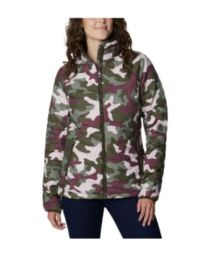 Columbia Plus Size Powder Lite Camouflage Quilted Puffer Jacket In Olive Green