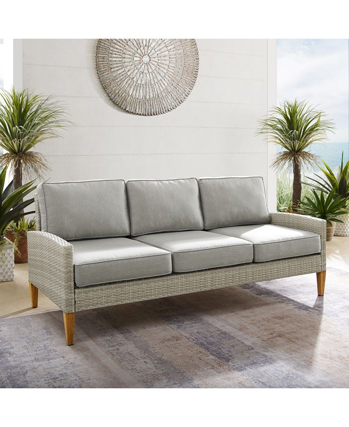 Crosley Capella Outdoor Wicker Sofa Macy's