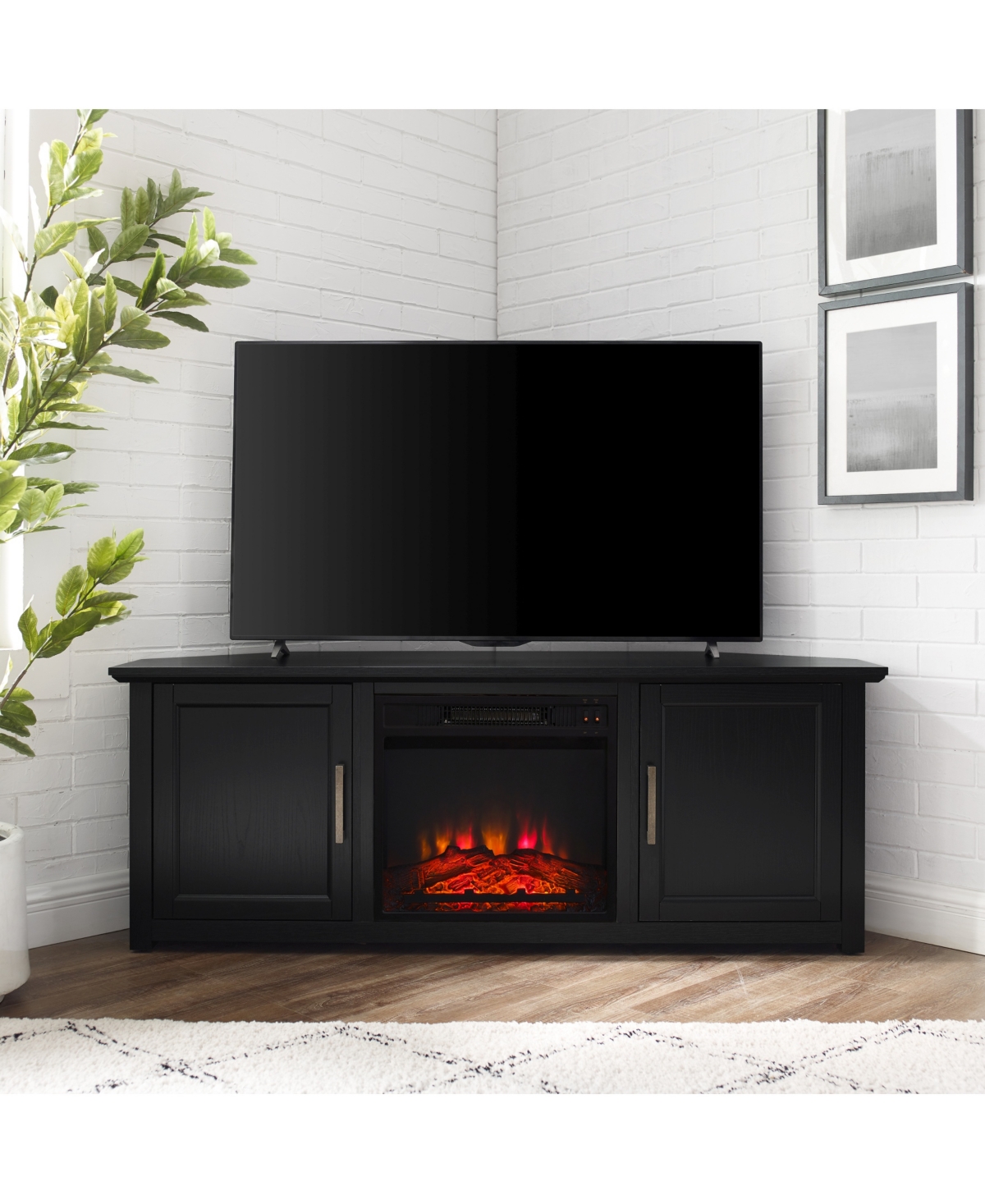 Camden 58" Corner Tv Stand with Fireplace
