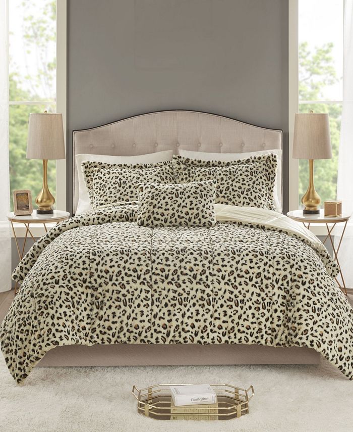 Madison Park Zuri 4 Pieces Full/Queen Faux Fur Comforter Set & Reviews -  Comforter Sets - Bed & Bath - Macy's