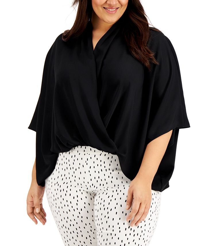 Alfani Plus Size Dolman-Sleeve Top, Created for Macy's & Reviews - Tops ...