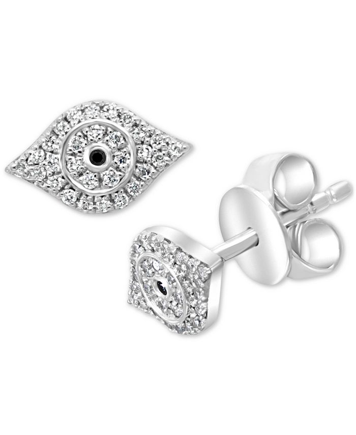 EFFY Collection - EFFY&reg; Diamond Evil Eye Stud Earrings (1/6 ct. t.w.) in Sterling Silver