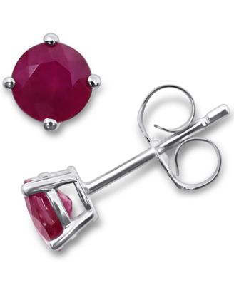 Macy's - Ruby Stud Earrings (1/2 ct. t.w.) in 14k White Gold (Also in Tanzanite and Sapphire)