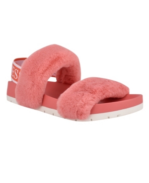 Guess Women's Fabin Furry Logo Sandals Women's Shoes