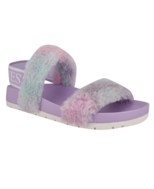 Guess Women's Fabin Furry Logo Sandals Women's Shoes
