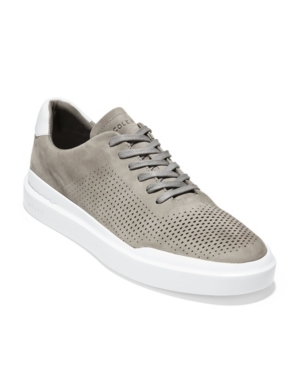 Shop Cole Haan Men's Grandpro Rally Laser Cut Perforated Sneakers In Ironstone
