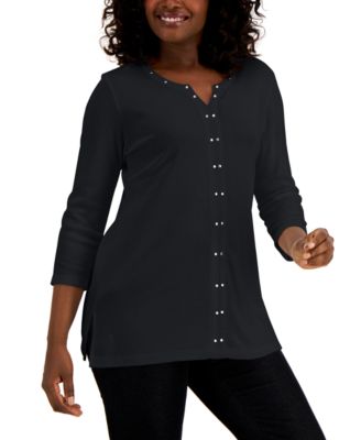 macy's black blouses