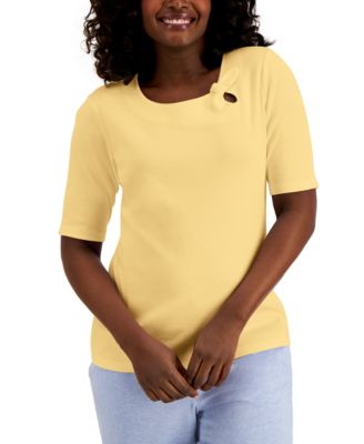 macys yellow tops