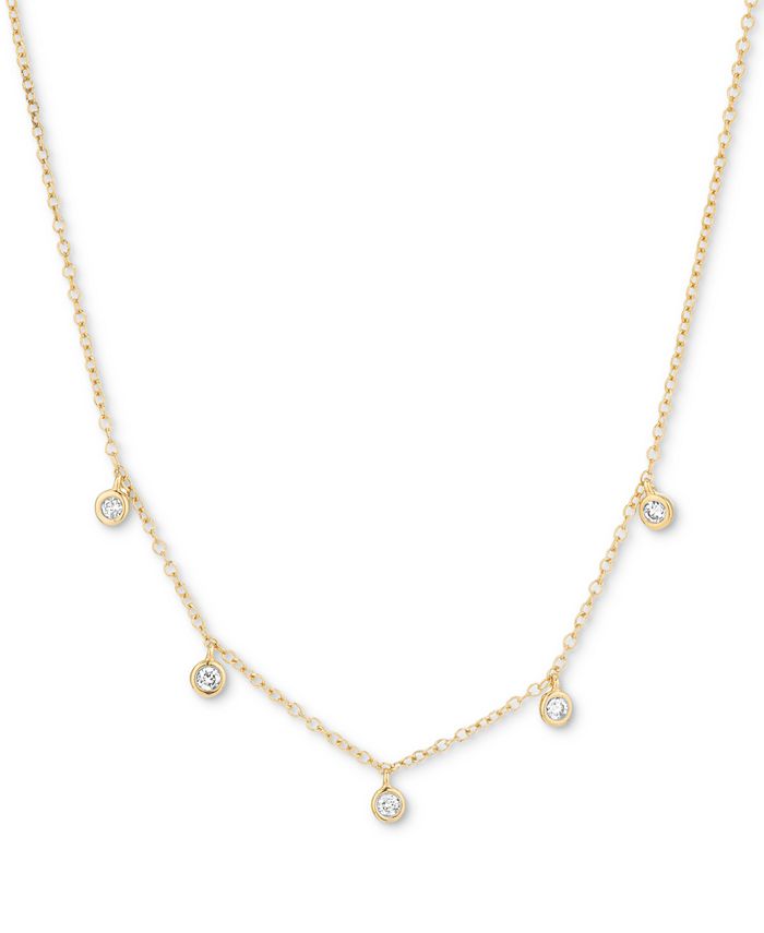 Elsie May Diamond Drop Statement Necklace (1/10 ct. t.w.) in 18k Gold