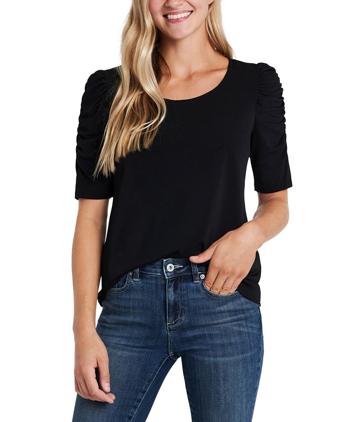 Cece Ruched Sleeve Knit Top Macys 