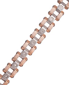 Men's Diamond Bracelet in Stainless Steel and Rose Ion-Plate (1/5 ct. t.w.)