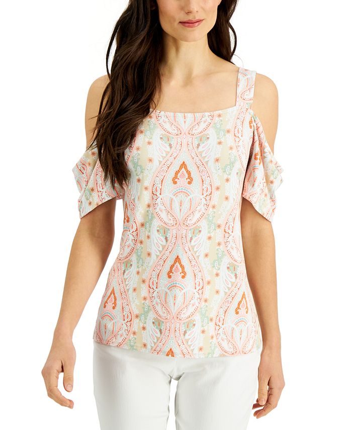 macys cold shoulder tops