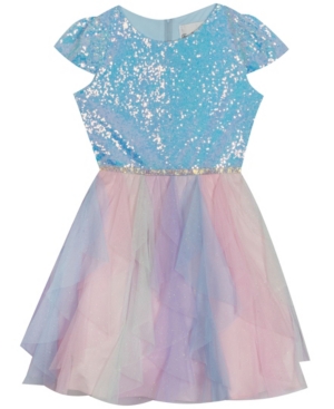 Big Girls Glitter Cascade Mesh Skirt Dress