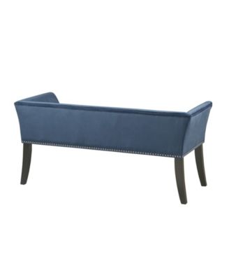 Welburn 49.5" Upholstered Bench with Back Wood Legs