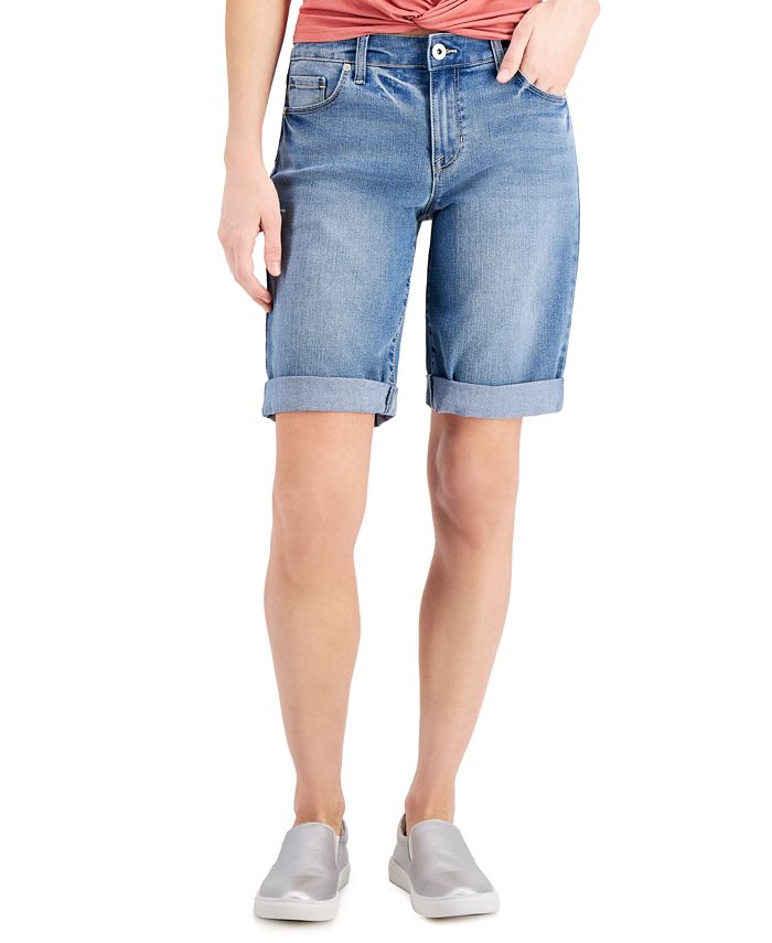 Style & Co Women's Cuffed Denim Bermuda Shorts, Created for Macy's