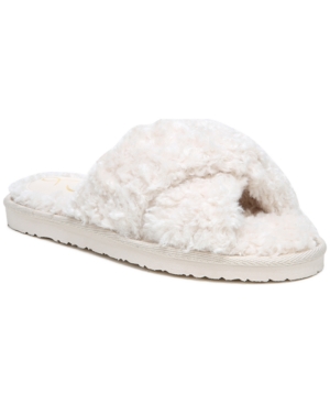 image of Sam Edelman Women-s Jeane Fluffy Crisscross Slippers Women-s Shoes