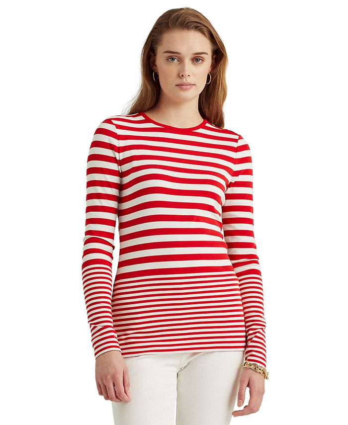 Lauren Ralph Lauren Striped Cotton Shirt & Reviews - Tops - Women - Macy's