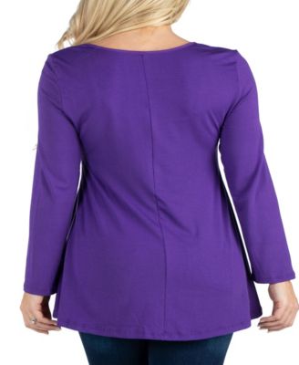 Women's Long Sleeve Swing Style Flared Tunic Top