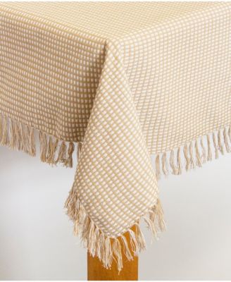 Homespun Ecru 100% Cotton Tablecloth 52"X70"
