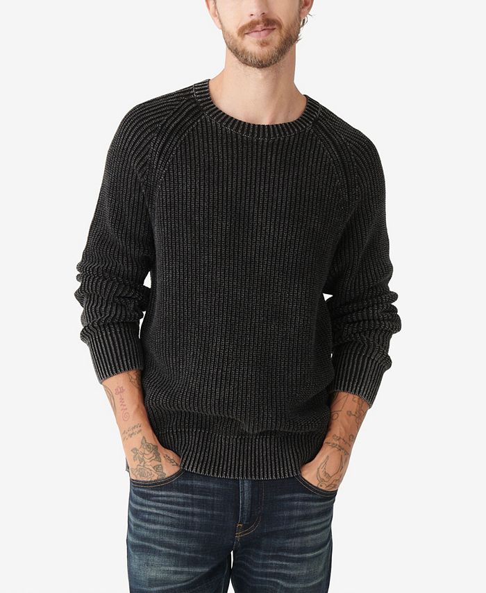 Lucky Brand Men's Washed Crew Neck Sweater - Macy's