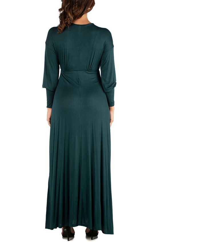 24seven Comfort Apparel Women's Formal Long Sleeve Maxi Dress - Macy's