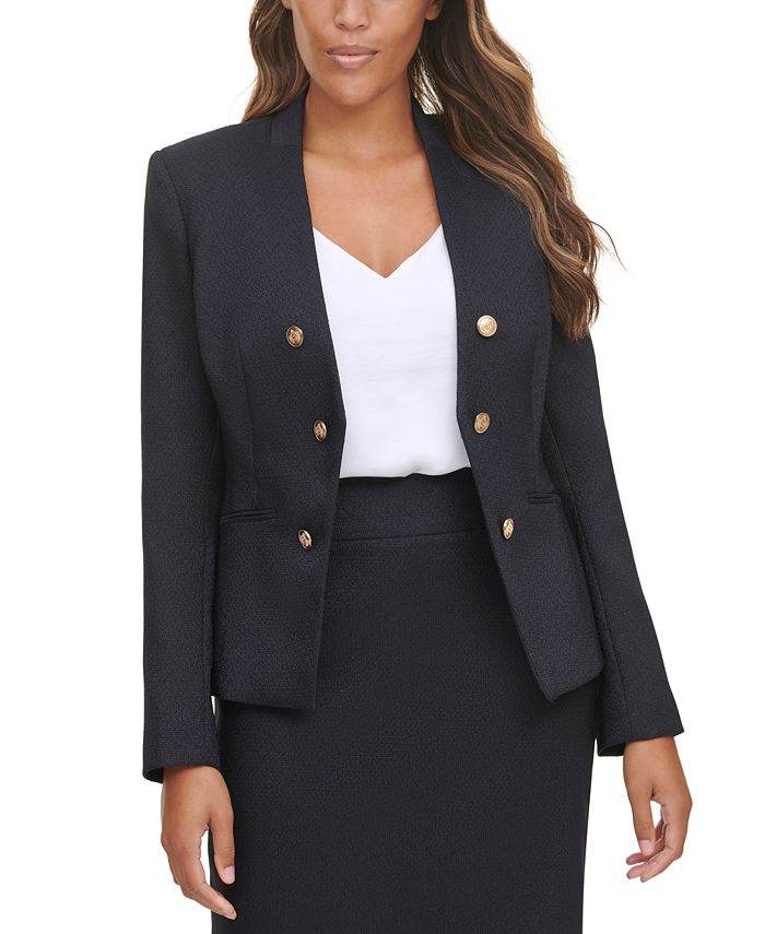 Calvin Klein Petite Asymmetrical Open-Front Blazer & Reviews - Wear to Work  - Petites - Macy's