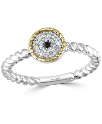 EFFY Collection - EFFY&reg; Diamond Pave Ring (1/10 ct. t.w.) in Sterling Silver & 14k Gold-Plate