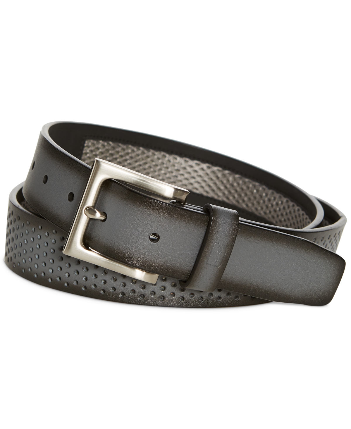 Men's Faux Leather Breathable Belt - Gray