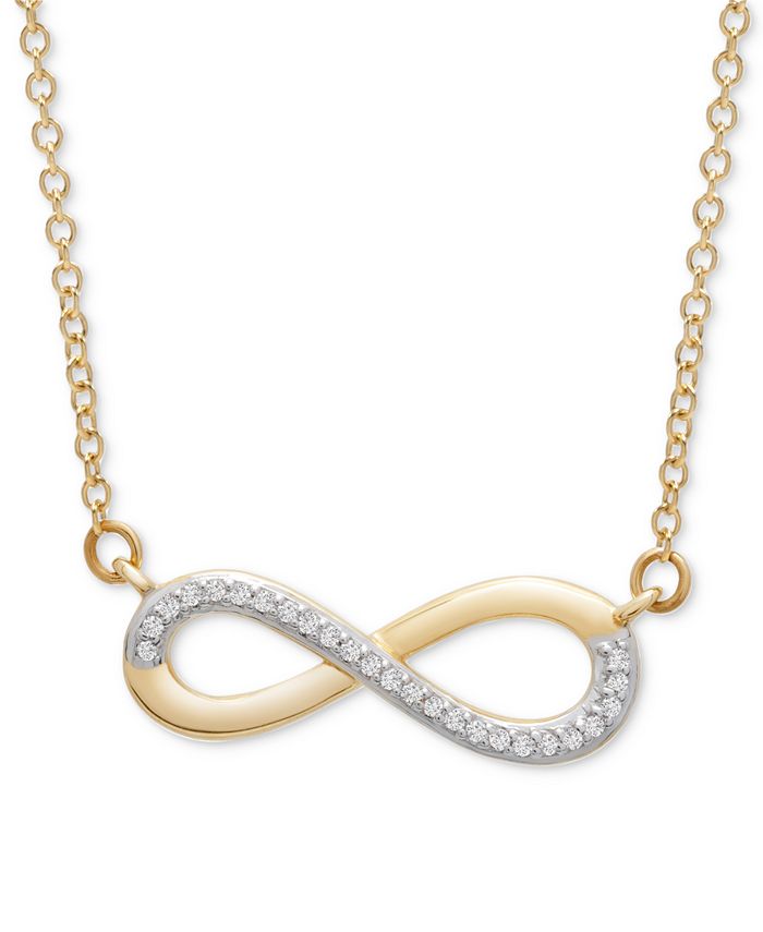 Wrapped - Diamond Infinity 17" Pendant Necklace (1/20 ct. t.w.) in 14k Gold
