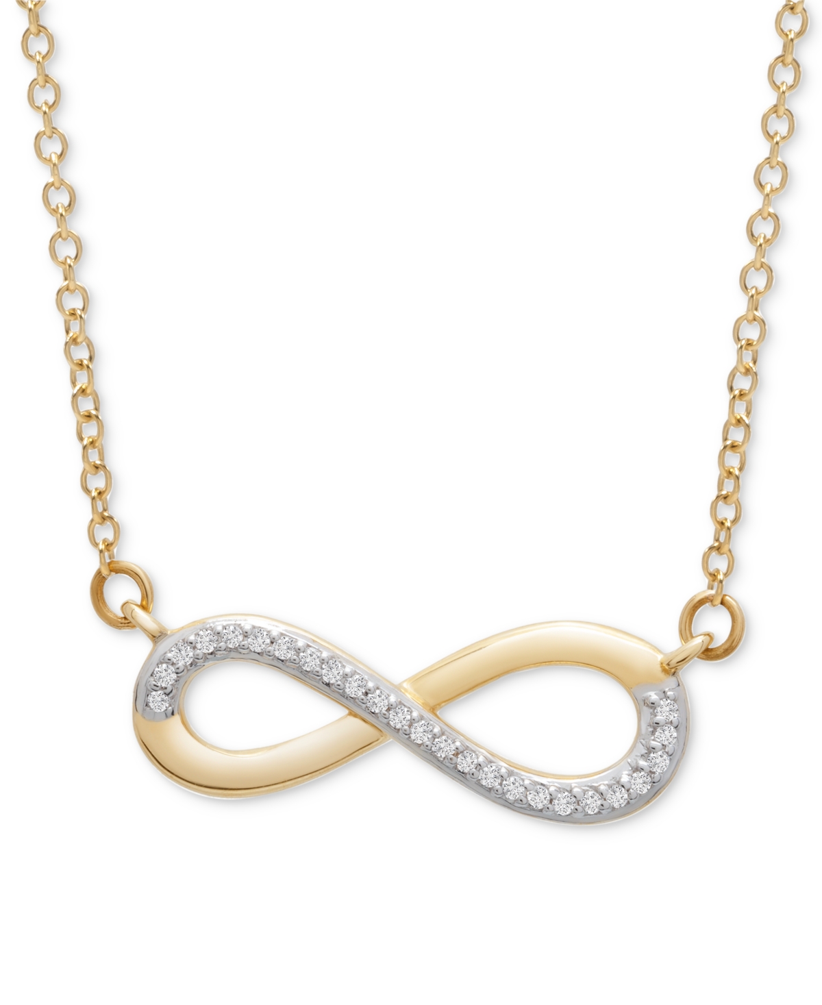 Diamond Infinity 17" Pendant Necklace (1/20 ct. t.w.) in 14k Gold, Created for Macy's - Yellow Gold