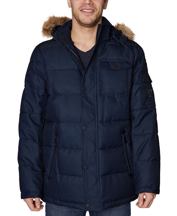 Nautica Men's Parka with Removable Faux-Fur Trimmed Hood - Macy's