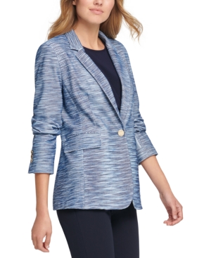 Dkny Striped One Button Blazer
