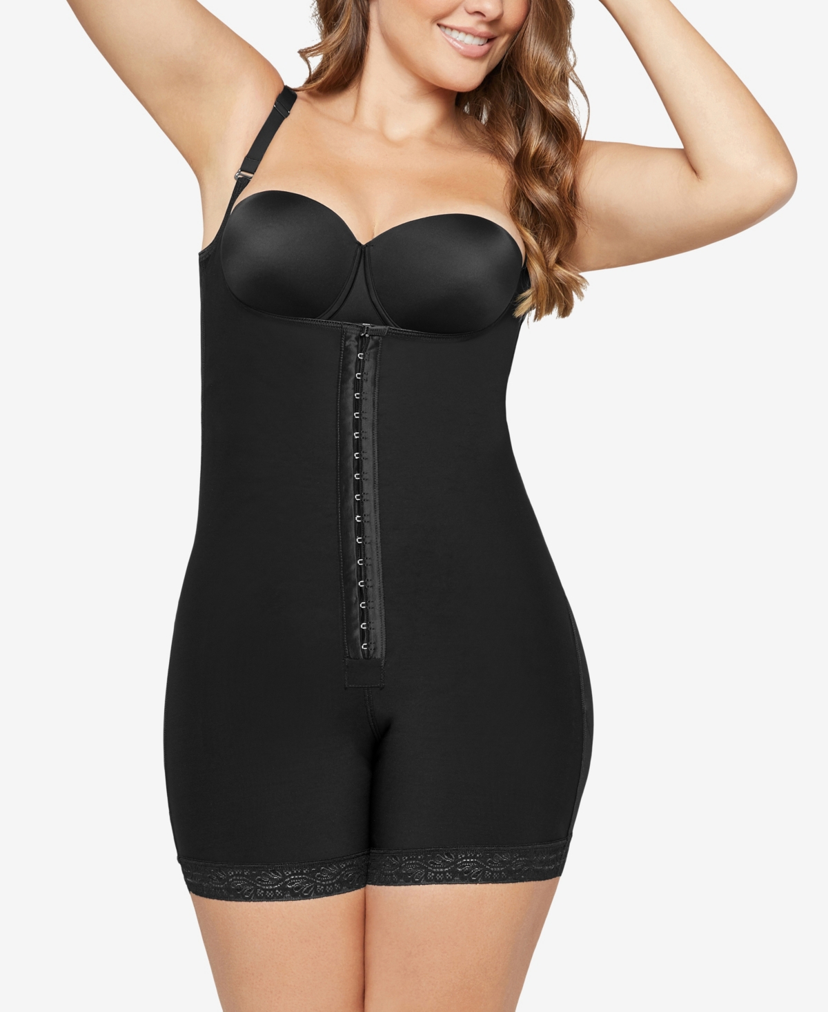 Leonisa Firm Compression Front Hook Boyshort Faja Body Shaper with Butt  Lifter