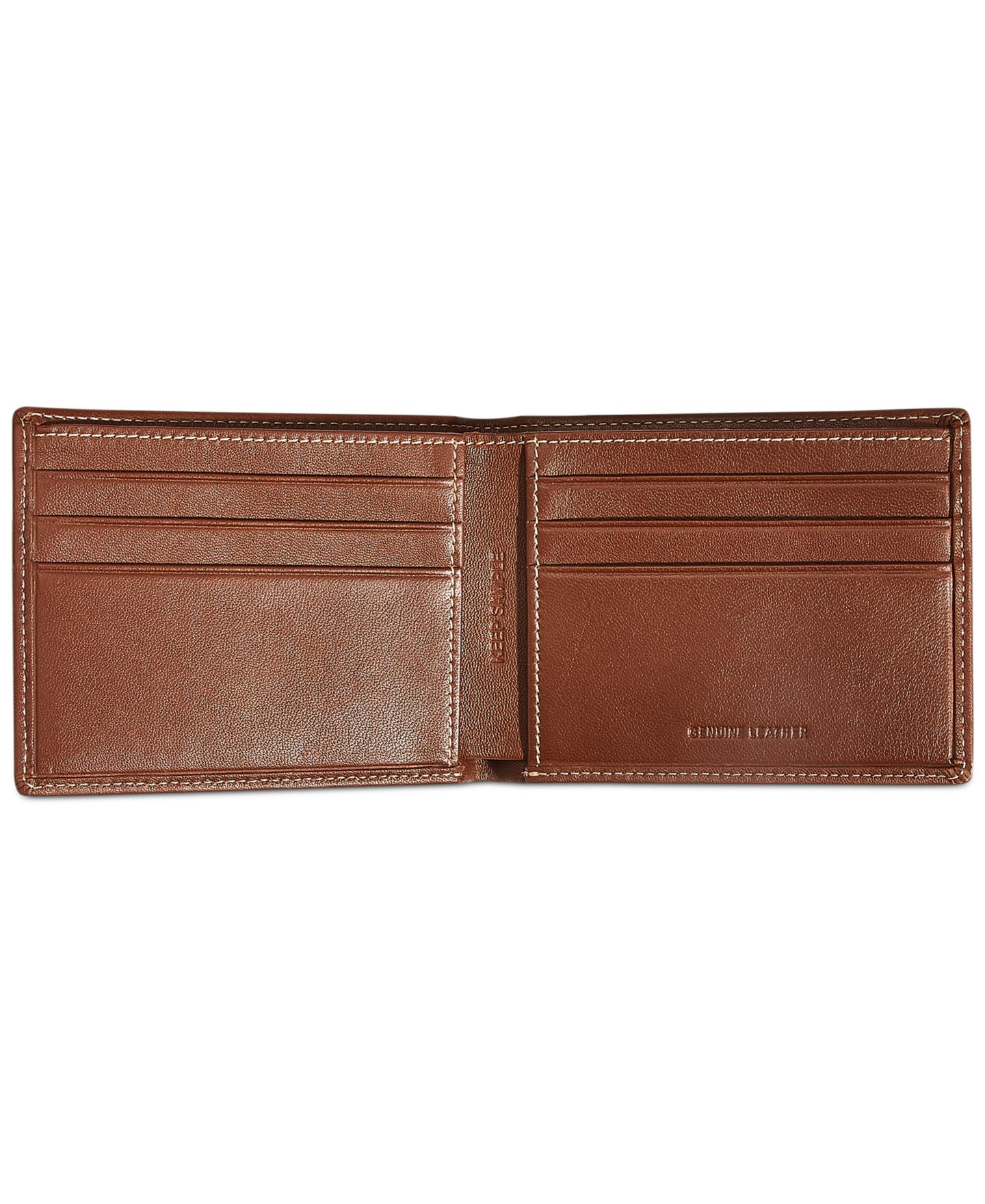 Мужской кошелёк Perry Ellis Portfolio Perry Ellis Leather Wallet, цвет: Светло-коричневый — фото 2