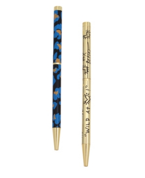 image of Betsey Johnson Blue Leopard Pen Set