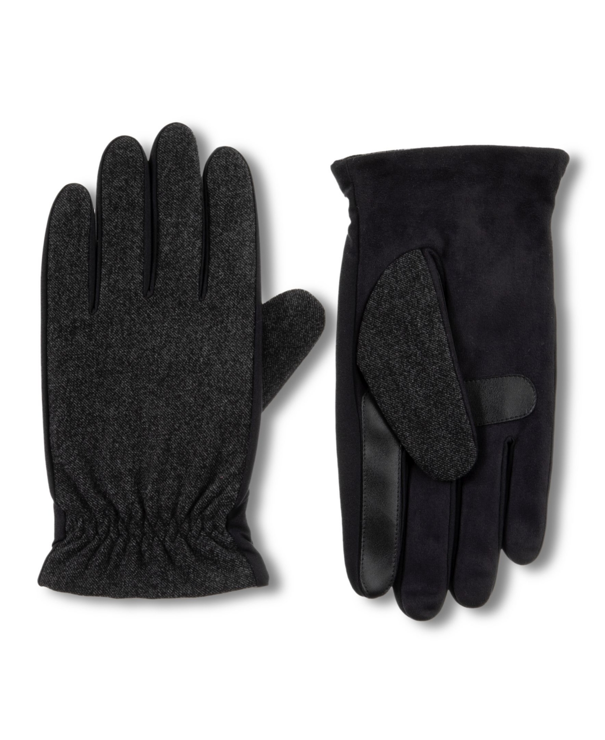 Isotoner Men's Lined Casual Touchscreen Gloves - Dark Charcoal