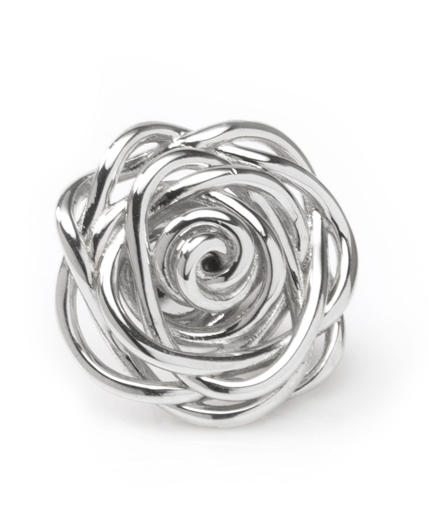 Мужские аксессуары Ox & Bull Trading Co. Sterling Silver Rhodium Plated Rose Lapel Pin — фото 1