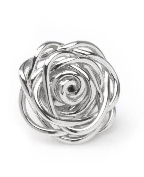 Мужские аксессуары Ox & Bull Trading Co. Sterling Silver Rhodium Plated Rose Lapel Pin