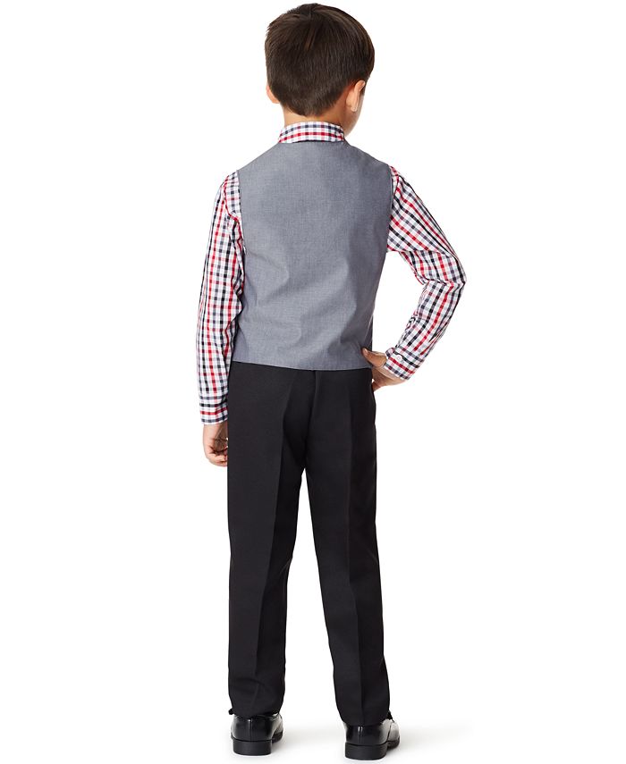 Nautica Little Boys Solid Textured 4 Piece Vest Set Macy's
