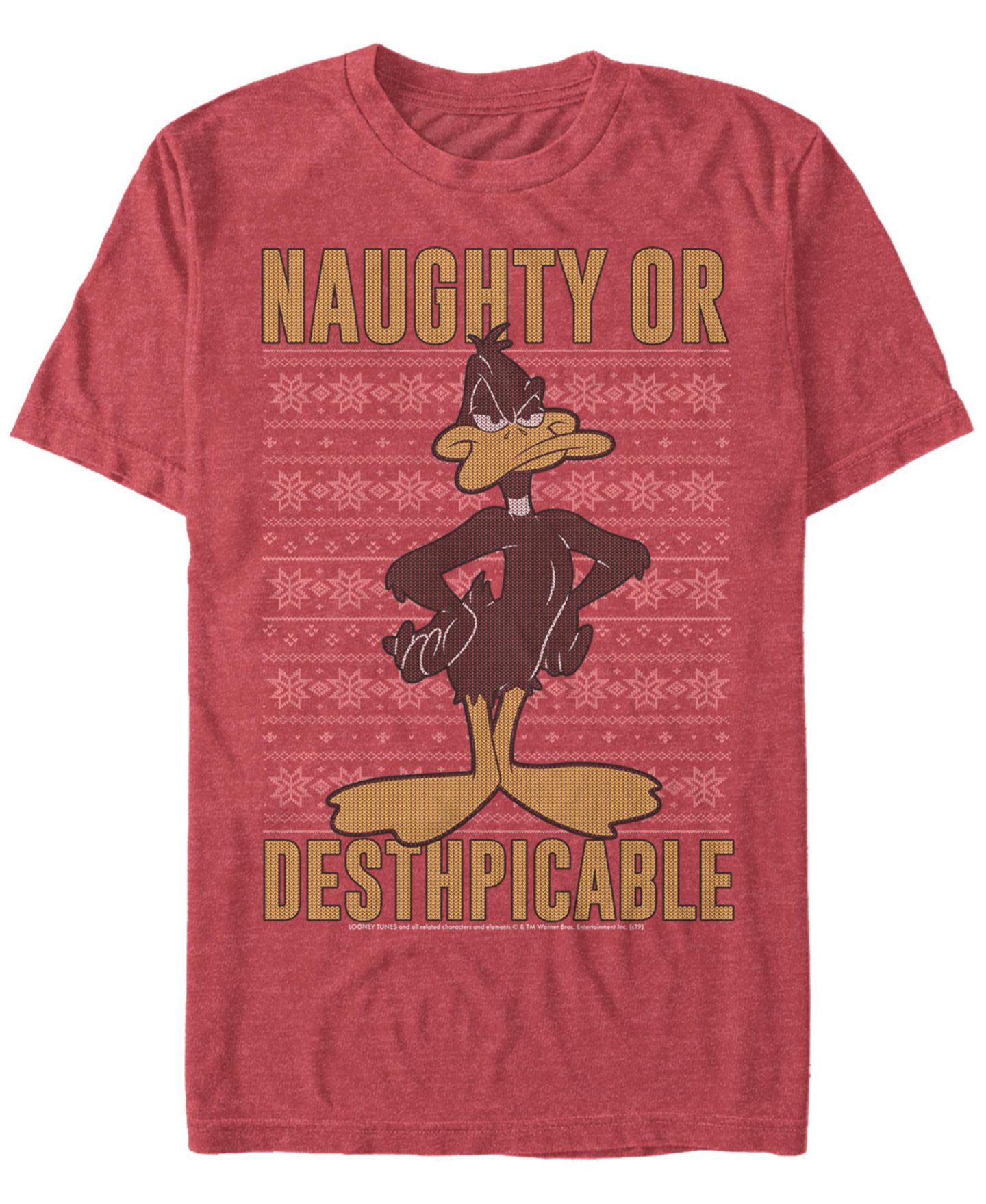 Мужская футболка Fifth Sun Looney Tunes Daffy Short Sleeve, цвет: Красный меланжевый — фото 1