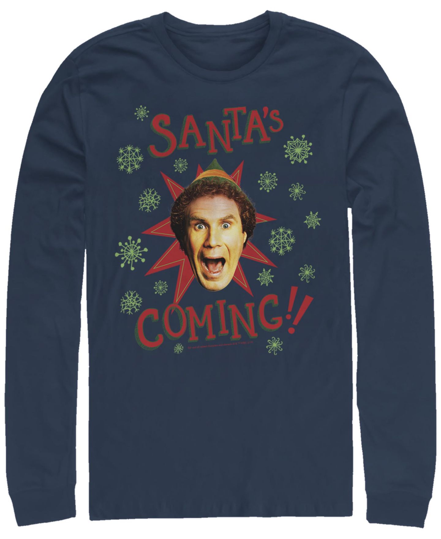 Мужская футболка Fifth Sun Elf Not North Pole Long Sleeve, цвет: Тёмно-синий — фото 1
