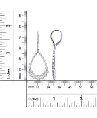 Cubic Zirconia Bezel Diamond Cut Pear Shaped Earrings in Sterling Silver (Also in 14k Gold Over Silver or 14k Rose Gold Over Silver)