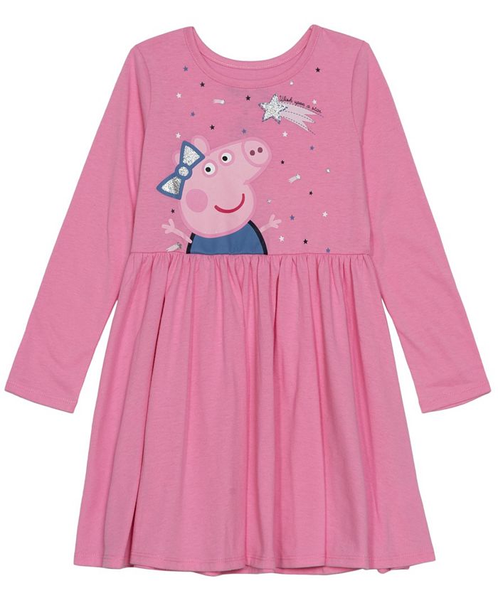 Disney Toddler Girls Peppa Holiday Long Sleeve Dress - Macy's