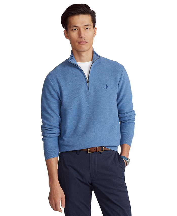 Polo Ralph Lauren Men's Textured Quarter-Zip Sweater - Macy's