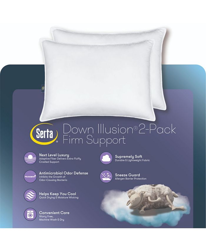 Serta Down Illusion Firm Density Pillow 2Pack, King Macy's