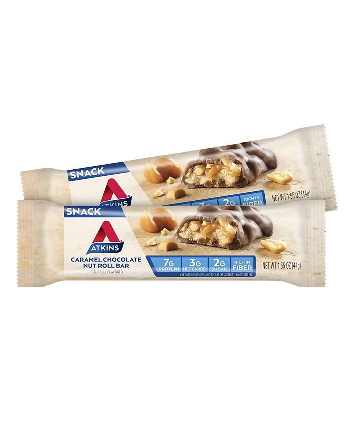 Atkins Caramel Chocolate Nut Roll Bar, 1.55 oz, 20 Count Macy's