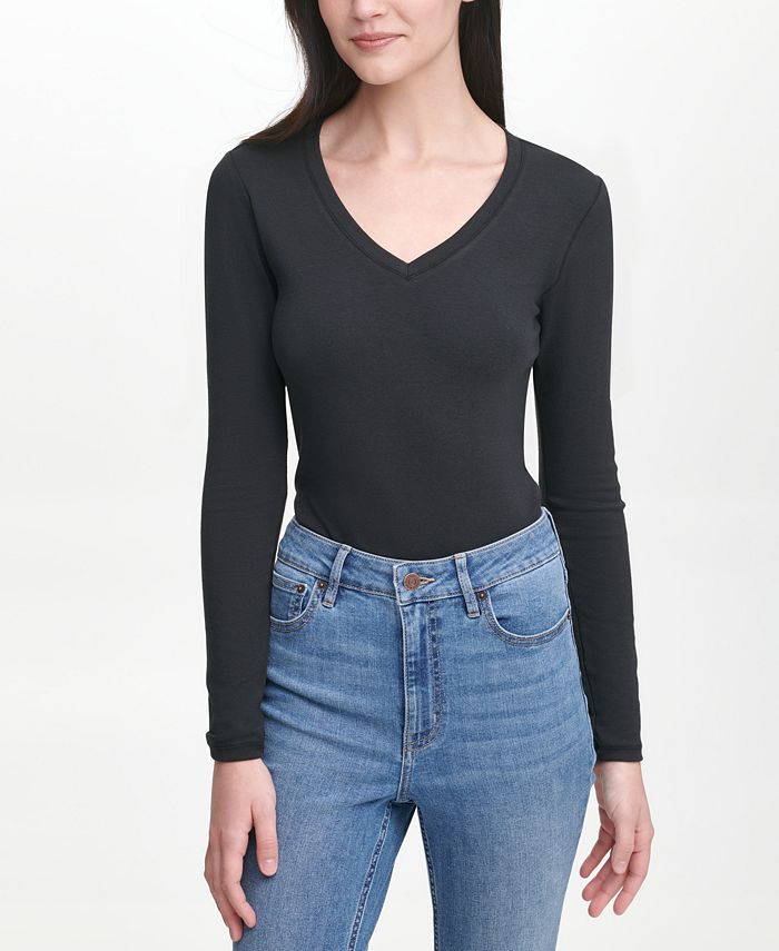 Calvin Klein Jeans V Neck Bodysuit Macys