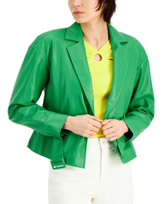 inc green leather jacket