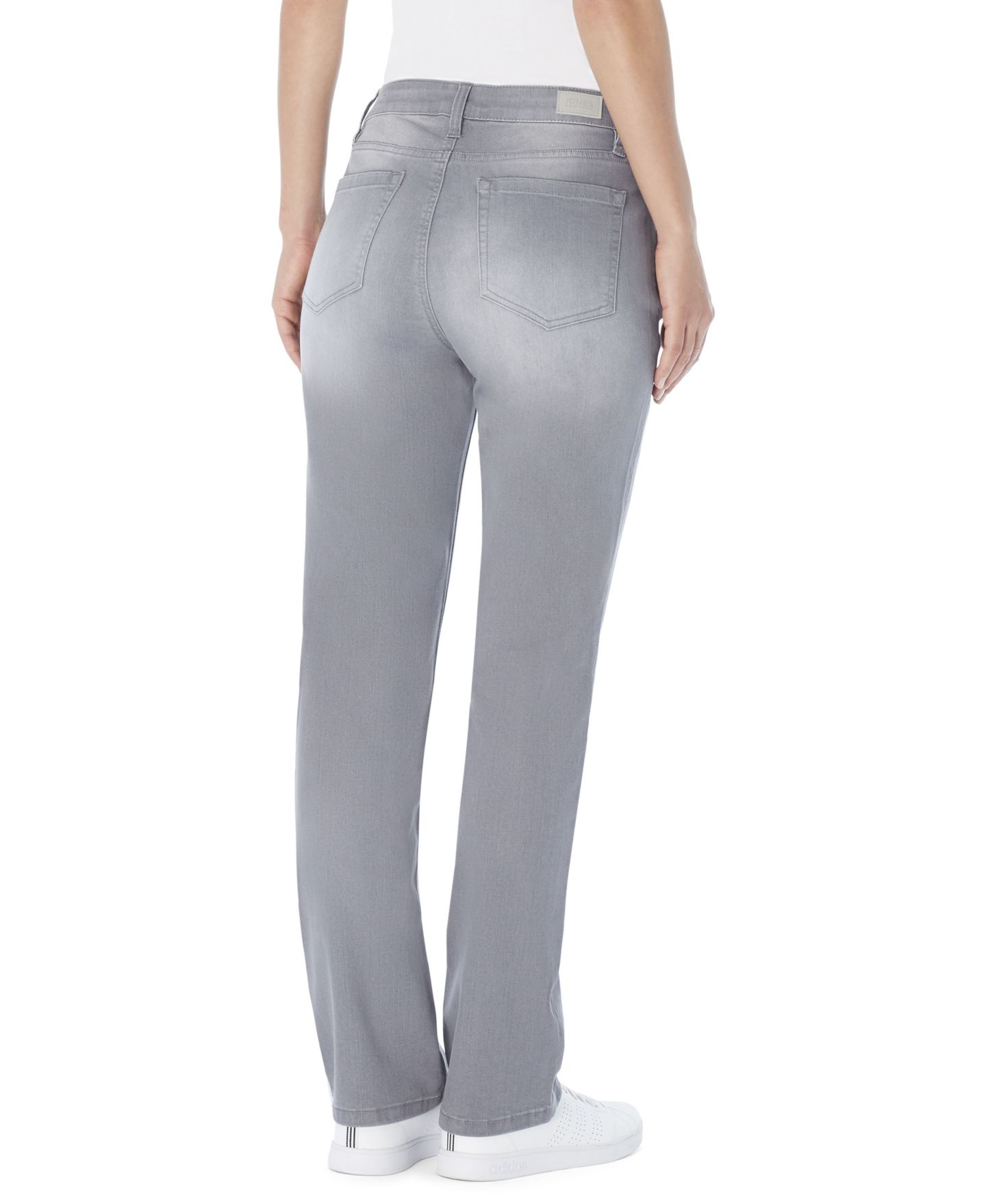 Женские джинсы Jones New York Petite Lexington Straight-Leg Denim Jeans, цвет: Хаки — фото 4
